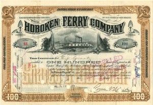 Hoboken Ferry Co. signed by E.J. Graetz - Stock Certificate